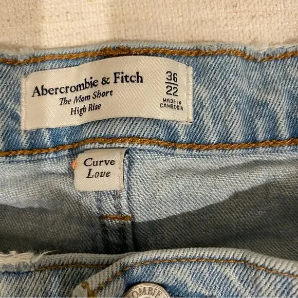 Abercrombie & Fitch Curve Love High Rise Mom Shorts Size 36 - Picture 13 of 13